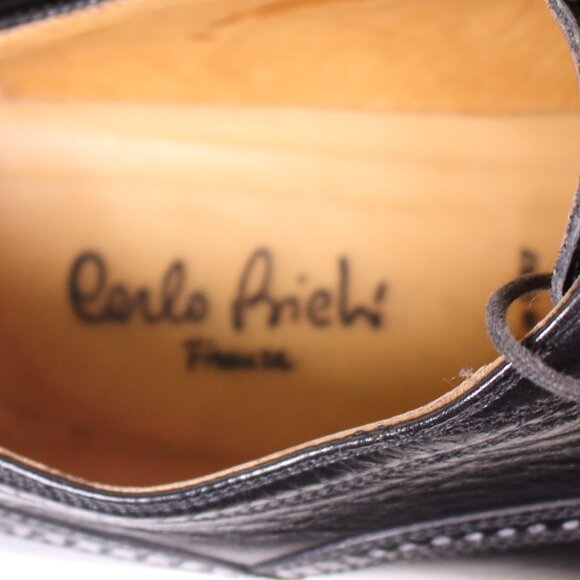 Carlo Bichi Firenze Men’s Black Leather Cap Toe Oxford Shoes Made in Italy